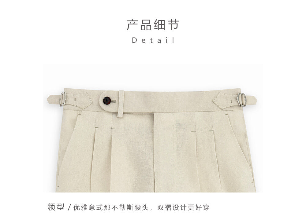 Pure Linen Italian-Style Trousers