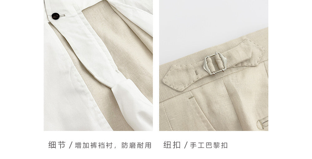Pure Linen Italian-Style Trousers