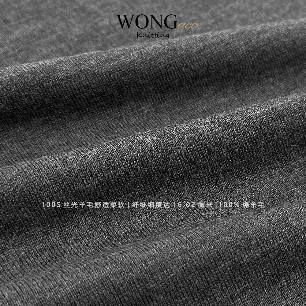 High-Neck Wool Knit Sweater