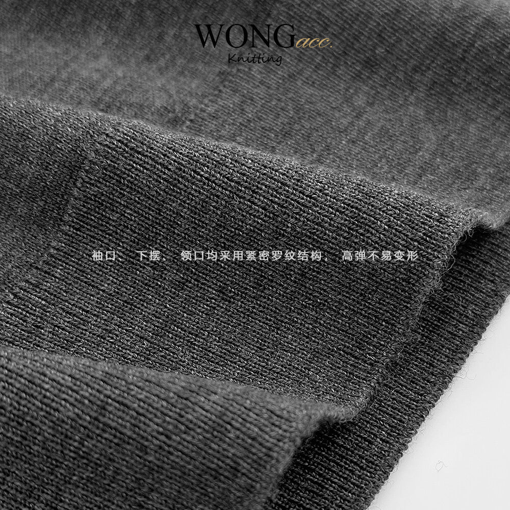 High-Neck Wool Knit Sweater