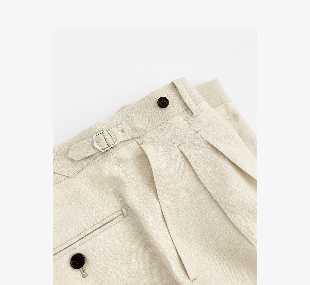 Pure Linen Italian-Style Trousers